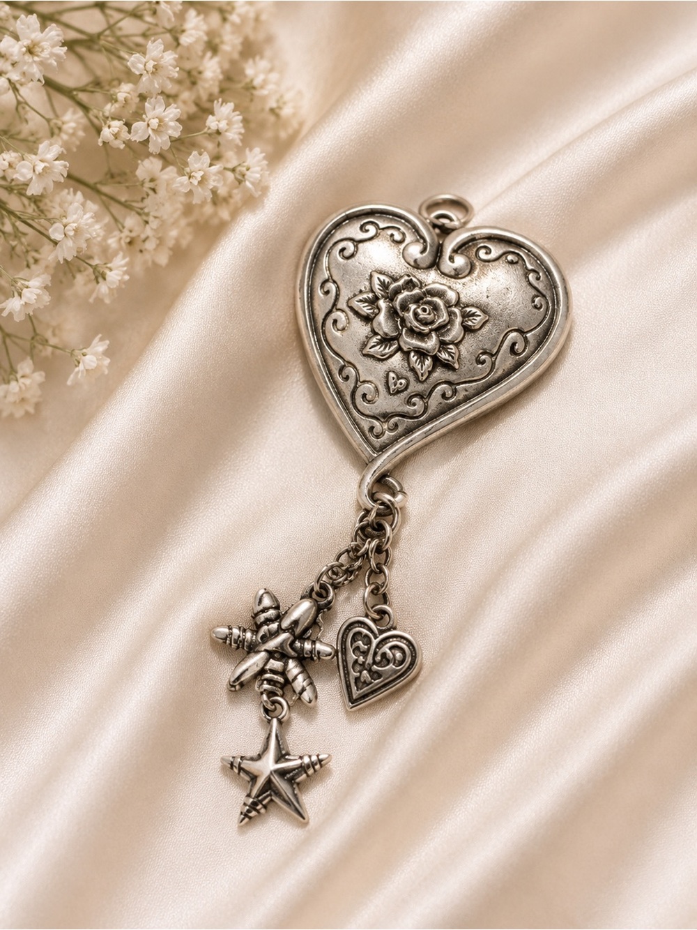 Hallmark Silver Heart Pendant Necklace